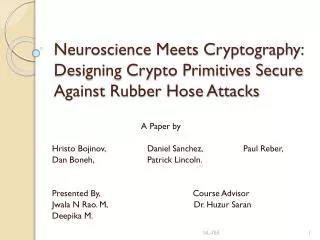 Neuroscience Meets Cryptography: Designing Crypto Primitives Secure Against Rubber Hose Attacks