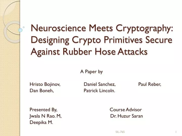 neuroscience meets cryptography designing crypto primitives secure against rubber hose attacks