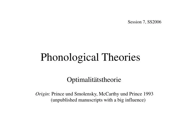 phonological theories