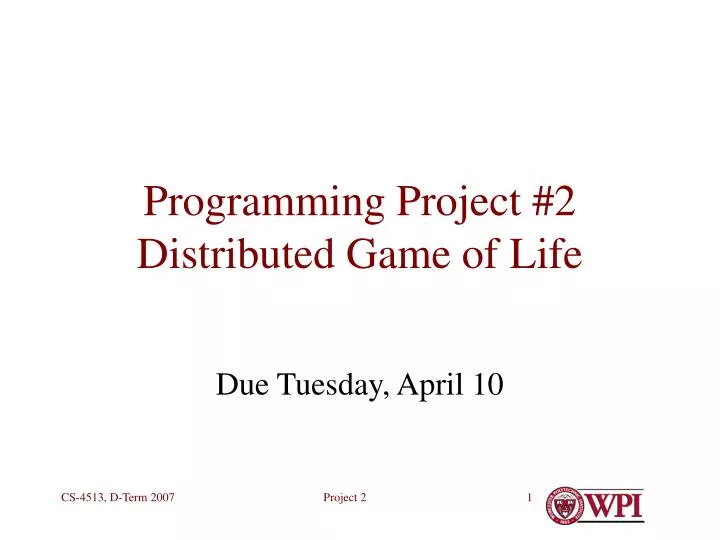 programming project 2 distributed game of life
