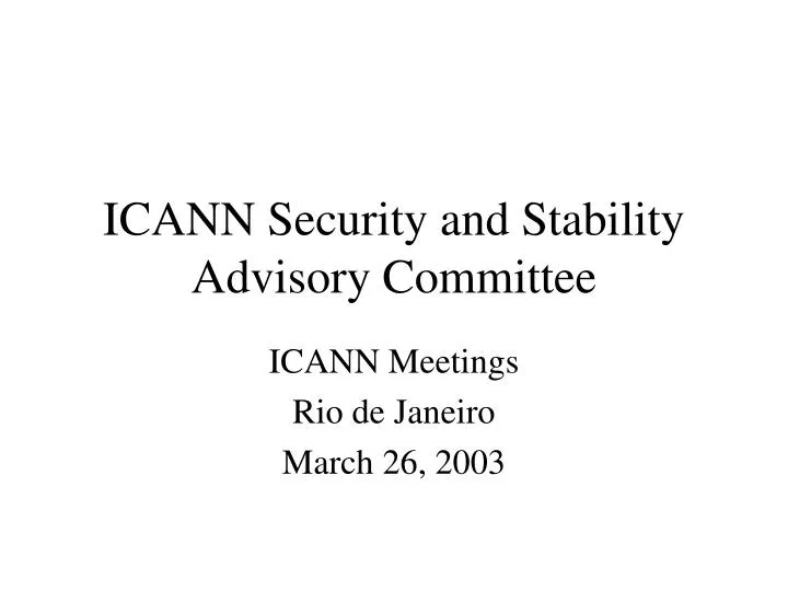icann security and stability advisory committee