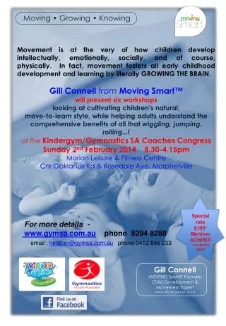 Gill Connell MOVING SMART Founder Child Development &amp; Movement Expert movingsmart
