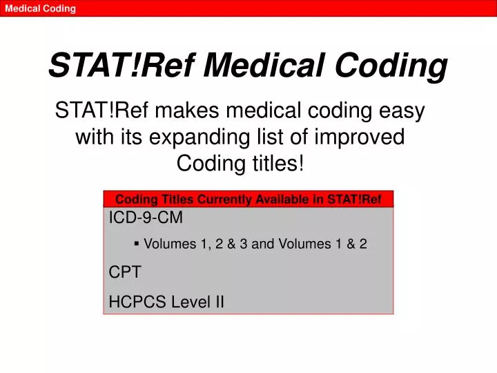 stat ref medical coding