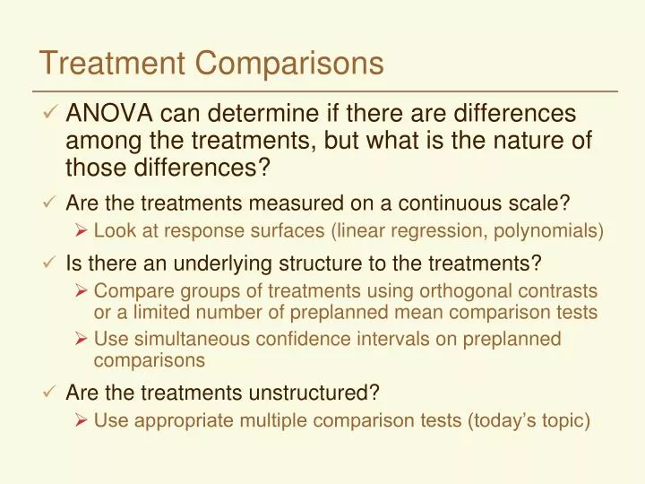 treatment comparisons