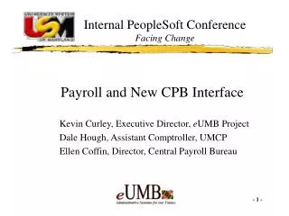 Internal PeopleSoft Conference Facing Change