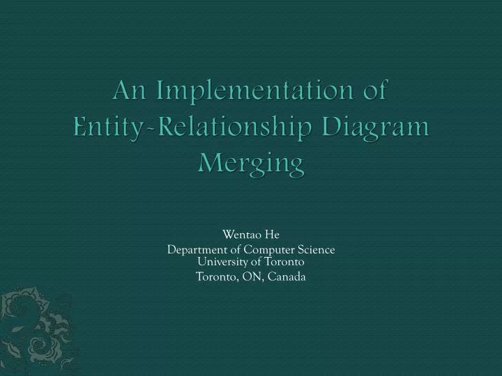 an implementation of entity relationship diagram merging