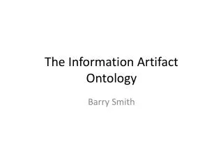 The Information Artifact Ontology