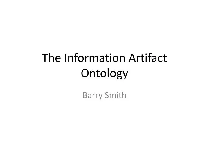 the information artifact ontology