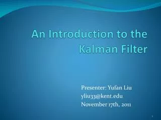 An Introduction to the Kalman Filter