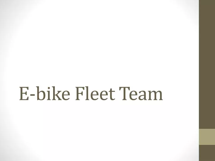 e bike fleet t eam