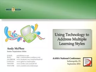 Using Technology to Address Multiple Learning Styles