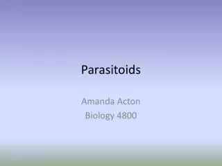 Parasitoids