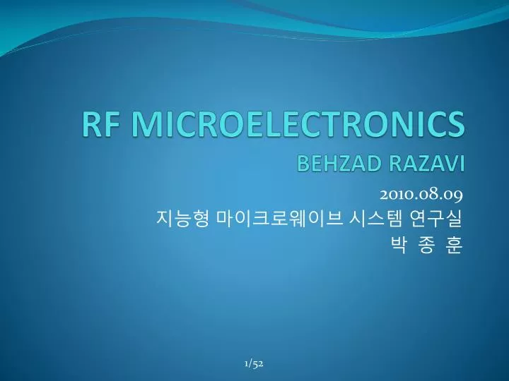 rf microelectronics behzad razavi