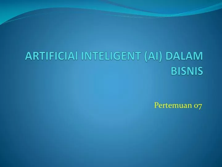 artificial inteligent ai dalam bisnis