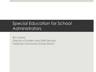 Special Education for School Administrators