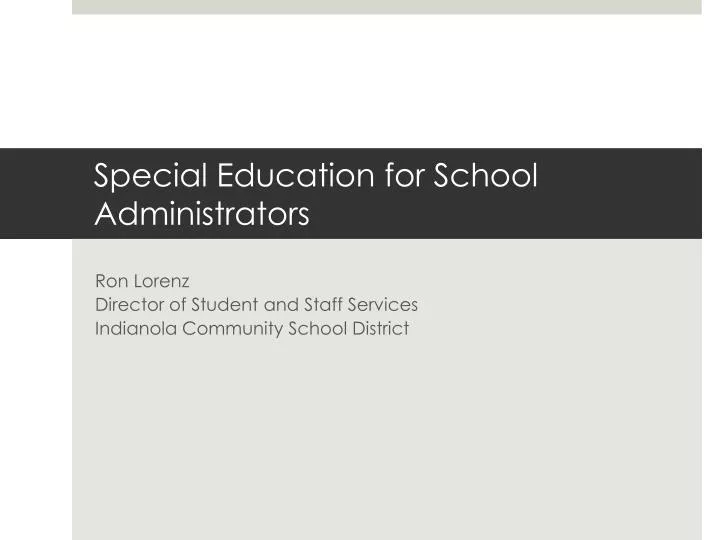 special education for school administrators