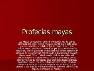 profec as mayas