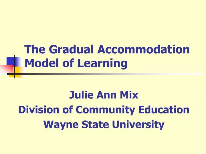 the gradual accommodation model of learning