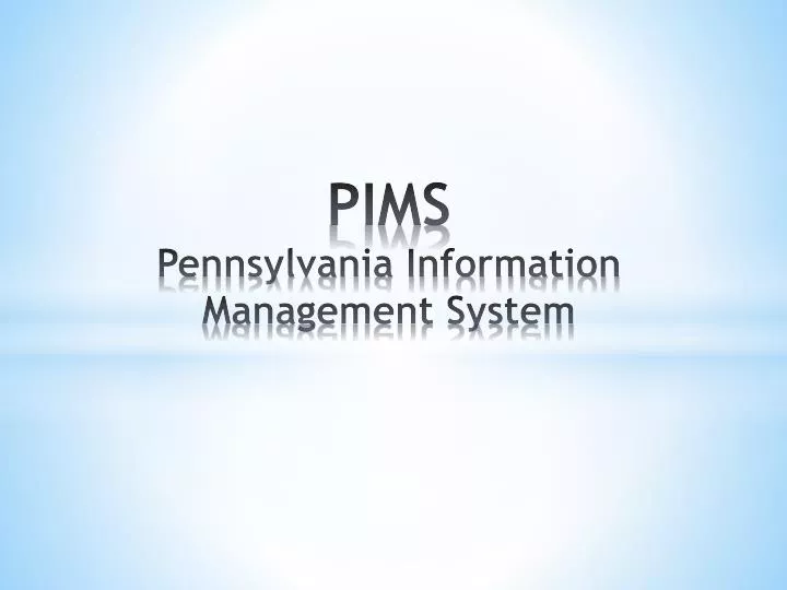 pims pennsylvania information management system