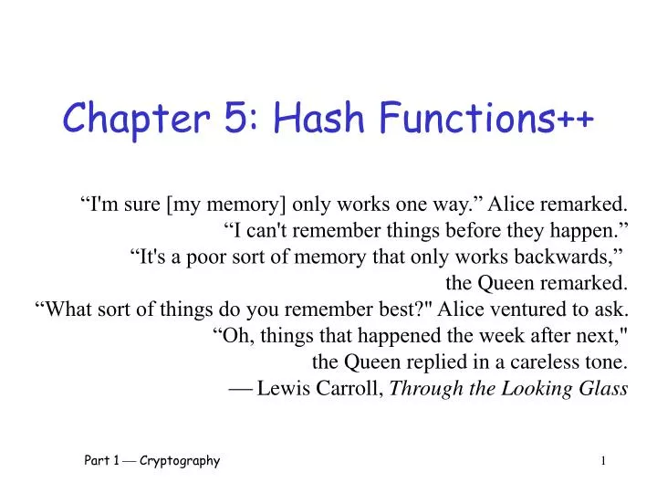 chapter 5 hash functions