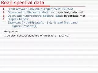 Read spectral data