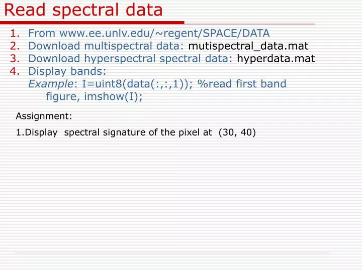 read spectral data