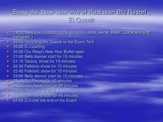 Enjoy the New Year eve at Radisson Blu Resort , El Quseir