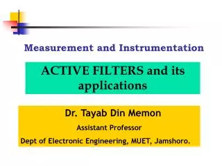 Measurement and Instrumentation