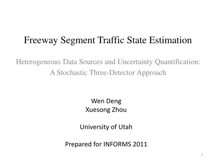 freeway segment traffic state estimation