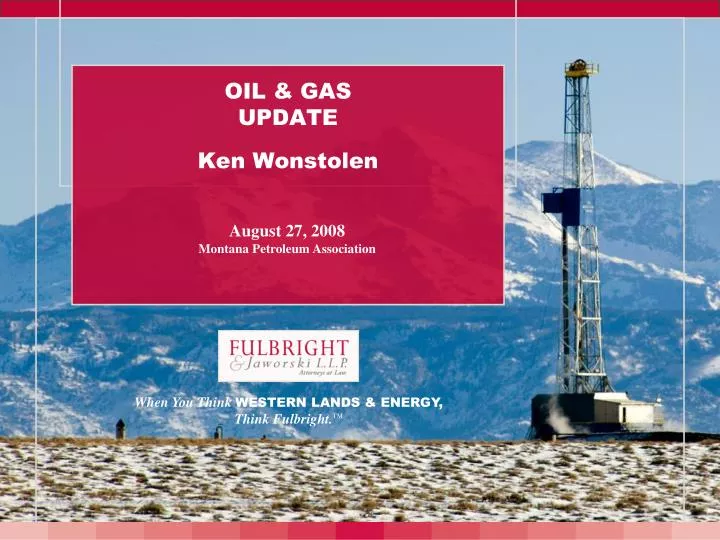 oil gas update ken wonstolen