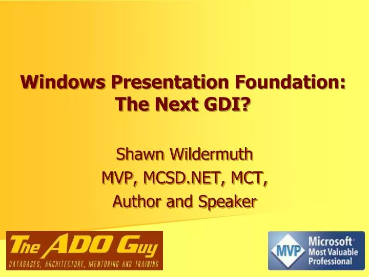 windows presentation foundation the next gdi
