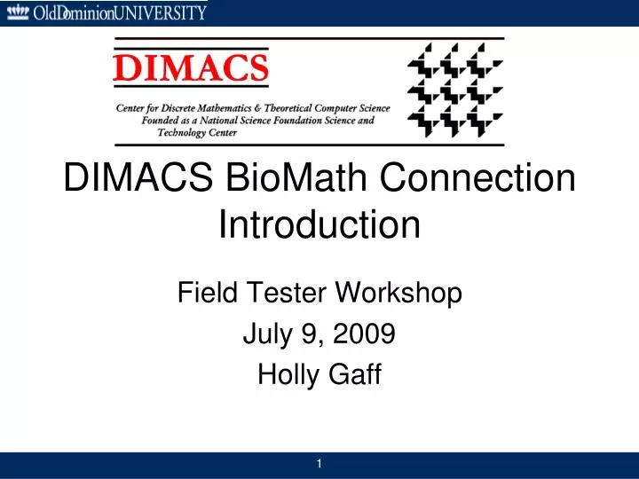 dimacs biomath connection introduction