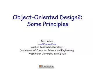 Object-Oriented Design2: Some Principles