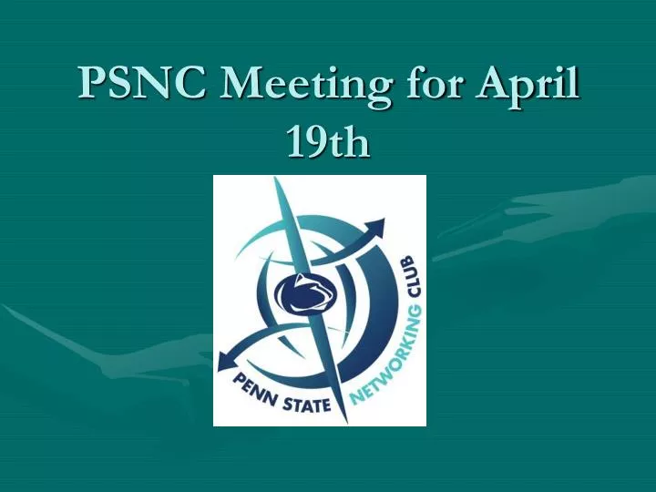 psnc meeting for april 19th