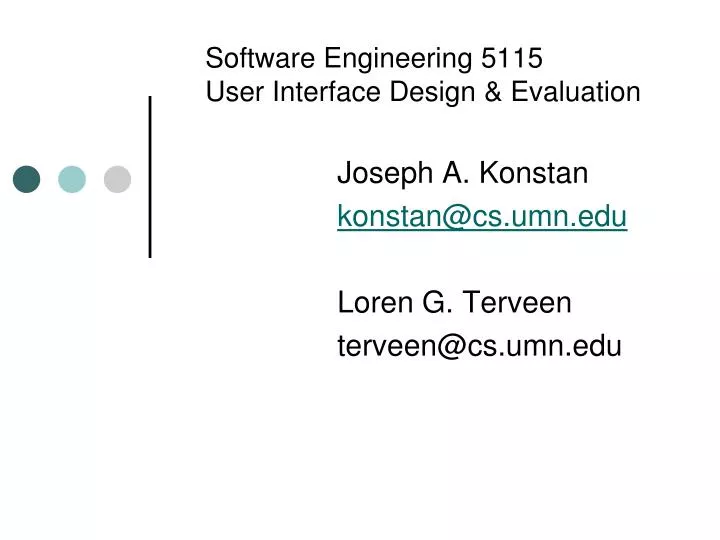 software engineering 5115 user interface design evaluation