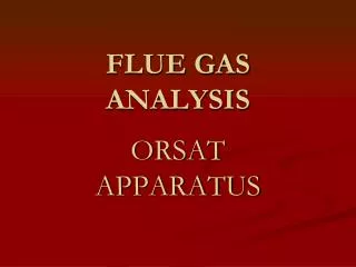 FLUE GAS ANALYSIS