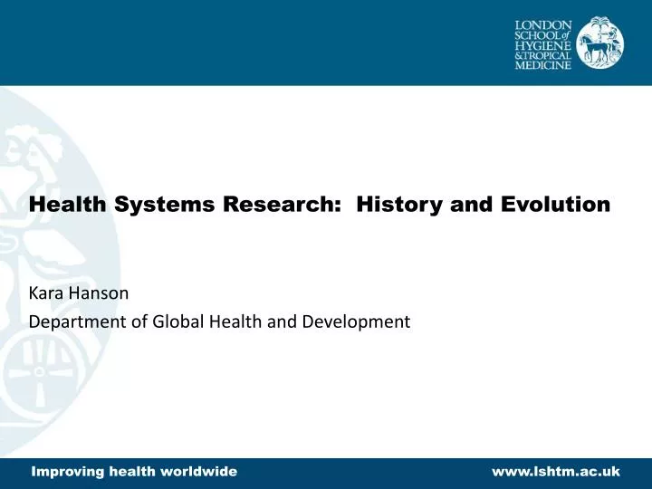 health systems research history and evolution