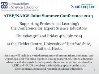 ATSE/NAIGS Joint Summer Conference 2014