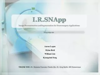 I.R.SNApp Image Reconstruction and Segmentation for Neurosurgery Applications