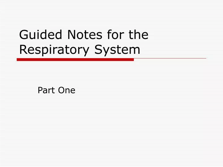 guided notes for the respiratory system