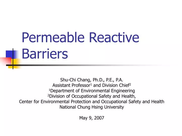 permeable reactive barriers