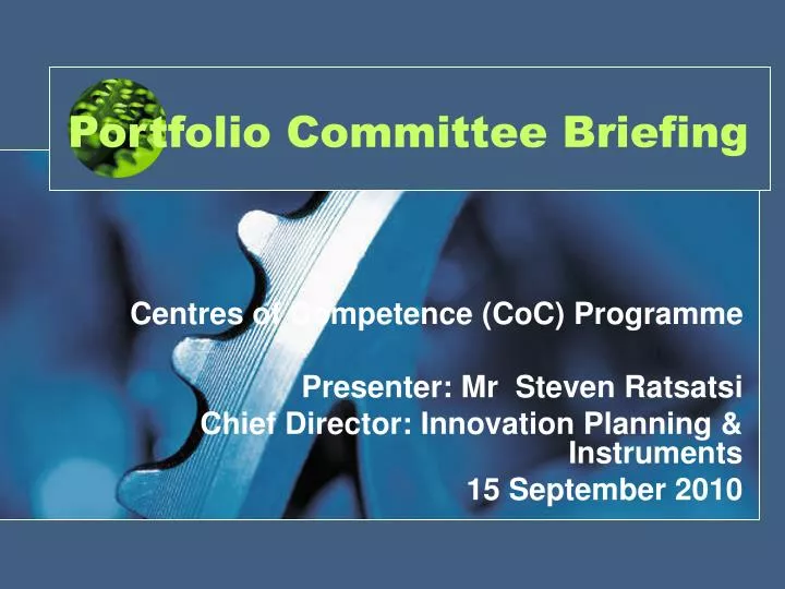 portfolio committee briefing