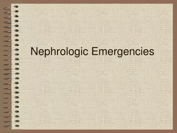 nephrologic emergencies