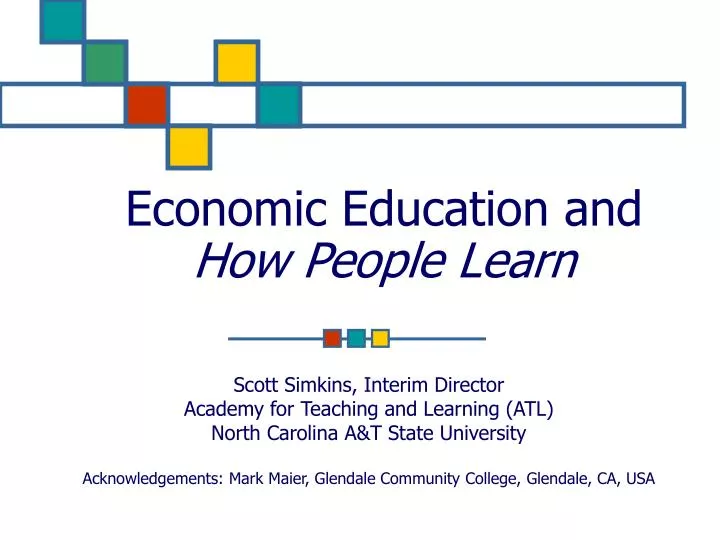 economic education and how people learn