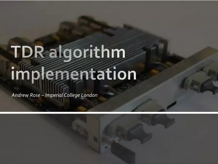 tdr algorithm implementation