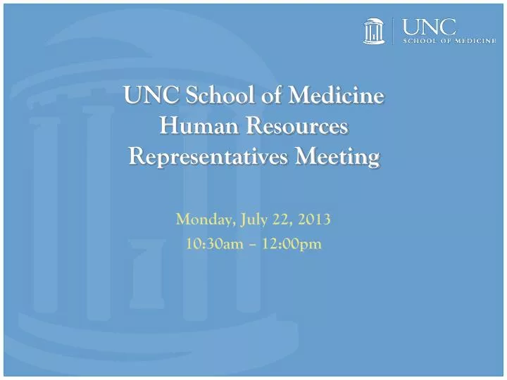 unc school of medicine human resources representatives meeting