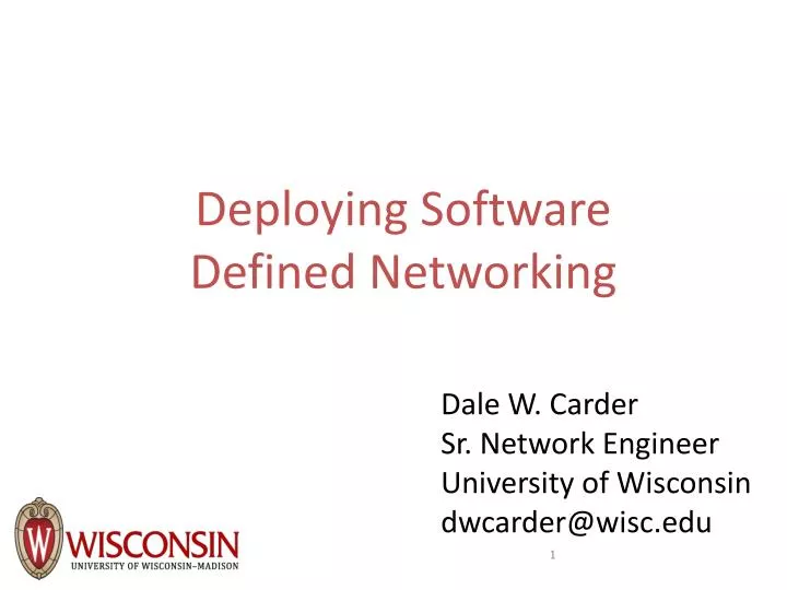 deploying software defined networking