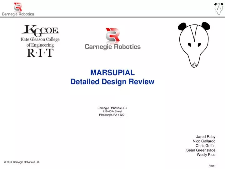 marsupial detailed design review
