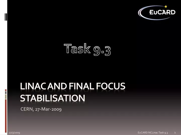 linac and final focus stabilisation