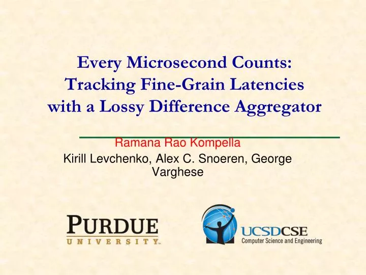 every microsecond counts tracking fine grain latencies with a lossy difference aggregator